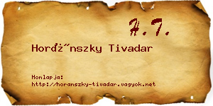 Horánszky Tivadar névjegykártya